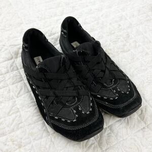 Steve Madden Y2k Blokette Black Suede Strappy Sneakers Slip On